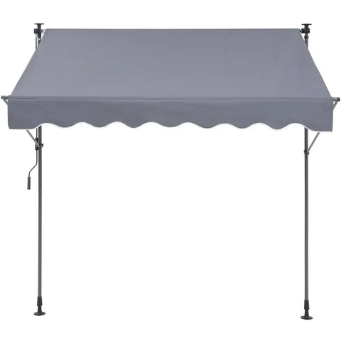 Manual Retractable Patio Awning 78 Inch Wide Sun Shade Curtain For Backyard Garden And Balcony Outdoor Canopy with Privacy Curtain