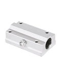 Heavy Duty Two Pack Linear Ball Bearing Blocks With C Flange Housing For 8MM To 12MM Shafts, silver housing with ball bearing insert.