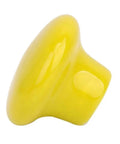 Total Room Glow Up With Durable Yellow Ceramic Round Cabinet Knobs And Easy Grip Handles Perfect For Dressers Kitchens Closets And Cupboards - smooth yellow ceramic knob from a side angle.