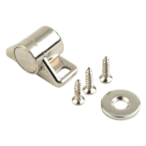 Magnetic Door Catch Zinc Alloy Cabinet Latch With Heavy Duty Strong Hold For Closet Cupboard Wardrobe Drawer Furniture Hardware Silver Finish Easy Install Screws Included