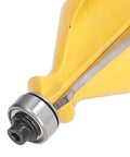 Close-up of One Quarter Inch Shank Router Bit For Woodworking, Carbon Steel Alloy Cutter For Door Molding And Picture Frame Forming