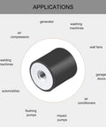 20x20mm M6 Thread Rubber Mounts Set Of 4 Vibration Isolators For Machinery And Equipment Anti Vibration Pads Silent Block Base Blocks Heavy Duty Damping Cushions To Cut Side Vibration, rubber mount used in washing machines and compressors