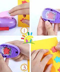 Spring Action Five Eighth Inch Circle Paper Punch For Crafting, Hand Friendly And Easy On Hands, shown creating stencil shapes