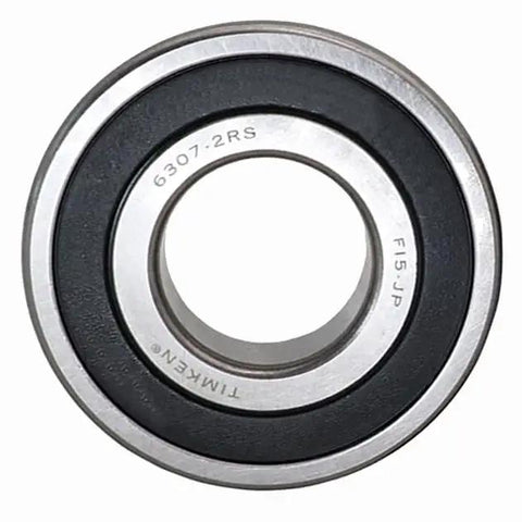 6307-2RS Deep Groove Ball Bearing 35x80x21mm with double rubber seals for industrial machinery use, front view