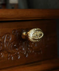 Antique Brass Cabinet Knobs 4 Pack Copper Oval Handles for Kitchen and Bathroom Cabinets and Drawers Durable Retro Hardware