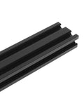 Top Notch 2040 V Slot Aluminum Extrusion Profile Black Anodized 6063 T5 Alloy 47 inch long, side view angled image.