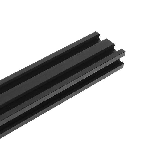 Top Notch 2040 V Slot Aluminum Extrusion Profile Black Anodized 6063 T5 Alloy 47 inch long, side view angled image.