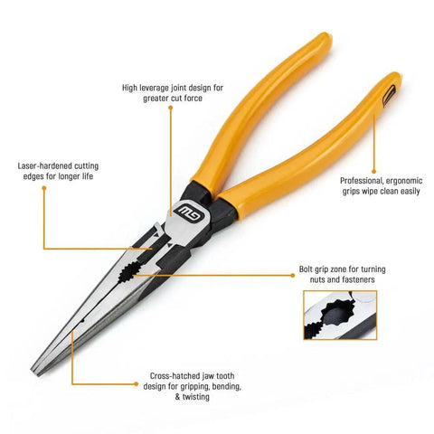 Beefy 4 Piece Dip Plier Set With Mixed Material Handles For Pro Grade Grip And Flush Cutting, High Leverage Joints Deliver Up To 35 Percent More Power