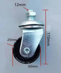 12mm Beefy Industrial Steel Caster Wheel for Auto Shop Equipment, Heavy Duty Swivel Casters, handles up to 3 tons.