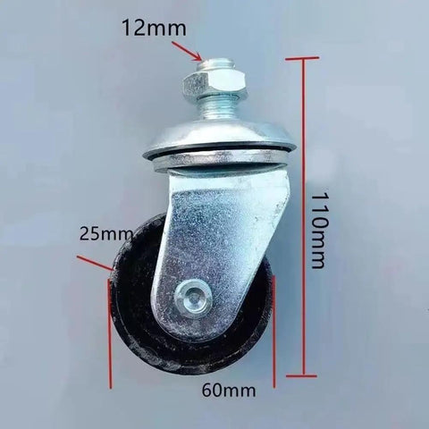 12mm Beefy Industrial Steel Caster Wheel for Auto Shop Equipment, Heavy Duty Swivel Casters, handles up to 3 tons.