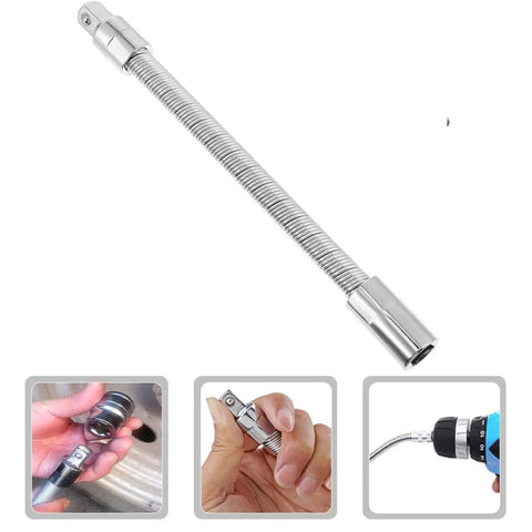 Flexible Socket Extension Bar Half Inch Ratchet Extension Rod With Springy Soft Shaft for socket wrench drive and auto repair.