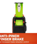 Image of 35Ft ControlTouch Nite Eye Tape Measure With Anti-Pinch Finger Brake showcasing brake mechanism for precise retraction control.