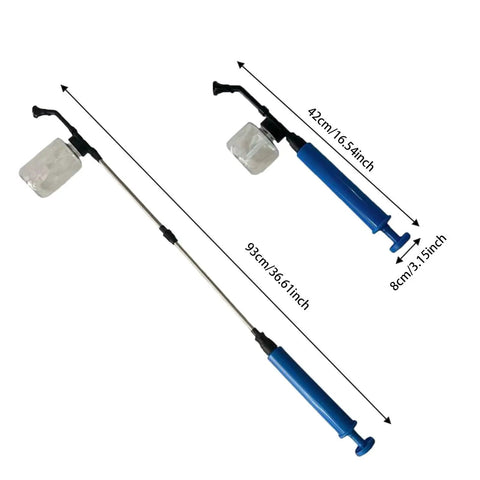 Long Reach 93cm Telescopic Fruit Pollinator Pollen Sprayer With Clear Tank And Lightweight Metal Rod Adjustable From 42cm To 93cm