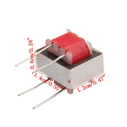 Five Pack EI14 Audio Isolation Transformer 600 600 Ohm 1 To 1 Coupling Transformer For Audio Gear, side view showing dimensions