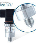 MBS-3000 stainless steel pressure transmitter with 1/4 in process connection, 4–20 mA output, 0–10 bar range