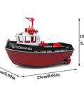 Gnarly Fast RC Boat Tugboat 2.4Ghz Remote 1/72 Scale Simulation Racing Model Unassembled DIY Kit RTR Version Black Finish