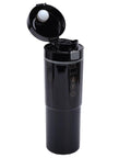 Portable Car Electric Kettle With Smart Temp Control Fits Standard Holders Great For Road Trips And Daily Grinds Brews Fresh Coffee Or Tea Right On Your Dash Reliable Gear For Modern Drivers Seeking Chill Vibes In Sleek Black Finish, compact design in black with open lid.