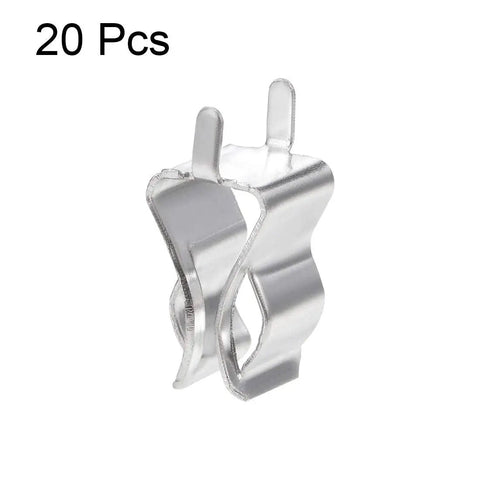 Fuse Clips for 6mm x 30mm Glass Ceramic Tubes, 2 Pole DIP Mount Holders, 20 Pack Pro Grade Clamp Clips, front view