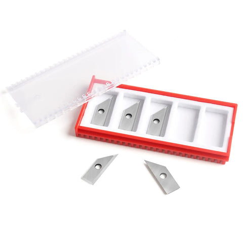 60 Degree Carbide Inserts For 1/4 Inch Shank Router Bit, V Groove Replacement Inserts, 5 Pack Set in packaging