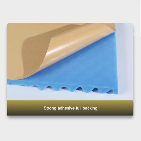 Top Shelf Blue 12 Pack Self Adhesive Egg Crate Acoustic Foam Panels For Wall Soundproofing Echo Control heavy duty foam backing and strong adhesive