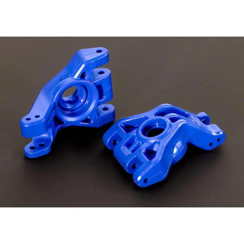Blue heavy-duty caster blocks from Beefed Up Extreme Heavy Duty Outer Driveline And Suspension Upgrade Kit for RC Trucks