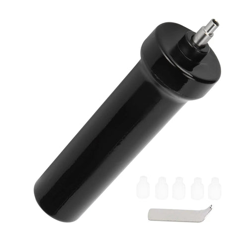 Pro Grade Watch Crystal Removing Air Pump With Five Nozzles, Wireless Glass Lifting Tool, black handle, five white nozzles, metal opener.