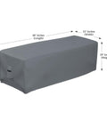 Rectangular Fire Pit Cover 48 Inch Long 25 Inch Wide 18 Inch High Heavy Duty Tough As Nails Waterproof 12 Oz PVC Coated Polyester