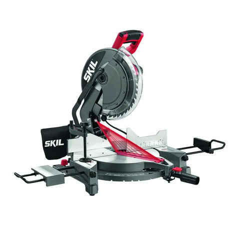 12 Inch Quick Mount Compound Miter Saw With Laser, 15 Amp Motor Delivers 4,500 RPM, 9 Positive Stops, Extendable Table Rails For Large Workpieces, Quick Mount System For Easy Setup On Miter Saw Stand