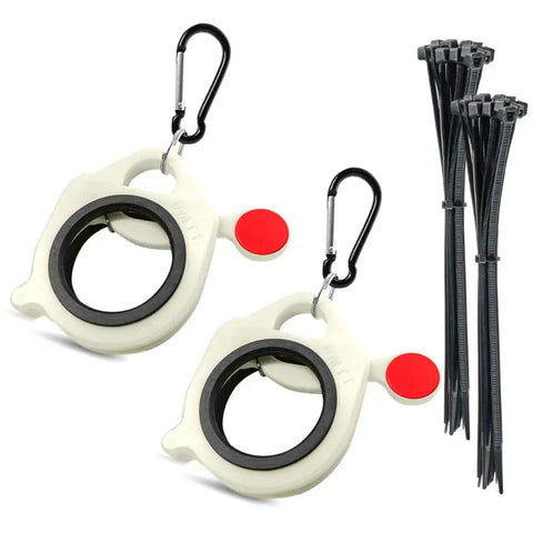 Two Pack Zip Tie Organizer Holders With Twenty 8 Inch Black Cable Ties, Multi Purpose Wire Tie Keeper For Indoor And Outdoor Use