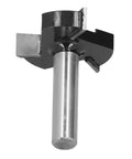 Heavy Duty Carbon Steel Surfacing Router Bits For Planing Wood With Sturdy Alloy Pointed Drill Design showing 1/2 inch shank and sharp edges.