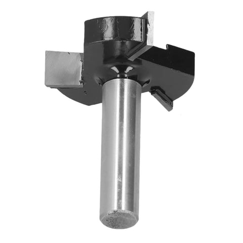 Heavy Duty Carbon Steel Surfacing Router Bits For Planing Wood With Sturdy Alloy Pointed Drill Design showing 1/2 inch shank and sharp edges.