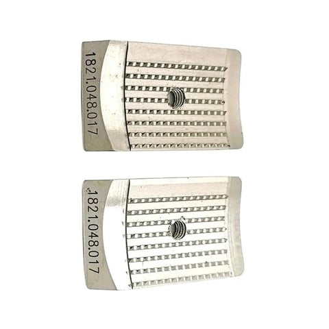Tooth Plate Gripper Replacement for ORGAPACK ORT400 and Strapex STB80 Battery Powered Plastic Strapping Tool OEM Part 1821.048.017 Direct Fit Heavy Duty Wear Resistant Construction for Long Lasting Service, metal gripper plate pair
