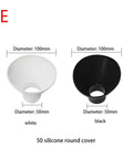 Straight Up Heavy Duty Adjustable Valve Connector Flexible Smoke Extraction Pipe For Industrial Lab Welding Fume Scrubber Vent Line 75 Millimeter White Plastic Job Site Ready, showing white and black silicone round covers with diameters 100mm and 50mm.