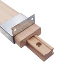 16 Inch Wooden Drawer Slides With Center Guide Track And Steel Glide, Kiln Dried Hardwood Rails, One Piece Set, close-up view