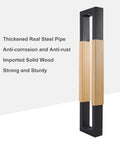 Double Sided Door Pull Bar Handle For Sliding Doors And Gates, Tough As Nails, Interior Exterior Use, Stainless Steel And Wood