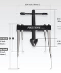 Crankshaft And Camshaft Seal Remover Puller Set With Two Pairs Of Hooks Four Point Six Inch Long And Two Point Eight Seven Inch Short Hooks Easy Fit Pro Grade Crank Seal Tool For Automotive Repair Ideal For Mechanics And DIY Engine Maintenance, showing dimensions.
