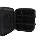 Open Rugged Oxford Cloth Telescope Accessory Case With Removable Dividers for Eyepieces and Optics Gear, showing interior compartments.