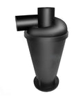 Heavy Duty Turbo Dust Cyclone Canister Vacuum With Beast Mode Suction And Dual Filter Setup For Tough Industrial And Home Cleanup Jobs featuring a black cyclone dust collector with flange.