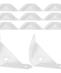 12 Piece Triangle Steel Cabinet Corner Brackets 90 Degree Three Sided Fixed Design Shelf Supports For Wood Furniture White