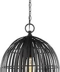 Hanalei 1 Light Pendant in Midnight Black Finish for modern indoor lighting, showcasing sleek design and A19 medium base.