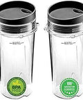 16 Oz Replacement Cups With Lids For Blenders BL660 BL740 BL770 BL772 BL780 BL810 BL820 BL830 2 Pack BPA Free Durable