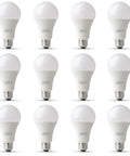 A19 LED Light Bulbs 100W Equivalent Dimmable Warm White 3000K 1600 Lumens 12 Pack display