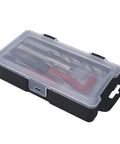 15 Piece Thread Repair Kit With Stainless Steel Inserts M12x1.5x16.3mm In A Handy Storage Case 3 Length Options For Restoring Damaged Internal Threads On Auto Motorcycle And Machinery, plastic case