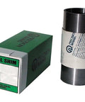 Pro Grade Shim Stock Roll in Cold Rolled Steel 0.0040 Inch Thickness 16A4 next to packaging box for precise spacing and fit