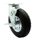 Heavy Duty Replacement Caster For Uline H-3328BL-SWB 8 Inch Pneumatic Wheel Swivel Top Plate with top lock brake.