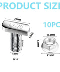 Right Tight T Slots Drop In Hammer Precision Bolts With Ten Pcs Hexagon Flange Nuts For Aluminum Framing And Cnc Rigs Build It Fast No Sweat A2 70 Steel, M10 size screws and nuts with precise dimensions.