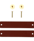 2 Pack Classic Brown Cabinet Door Handles No Fuss Single Hole Mount Solid Brass Drawer Pulls laid with screws and mounts