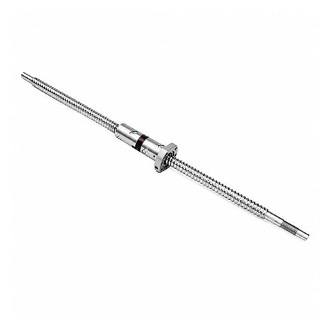 High Precision DFU3210 Ball Screw With Double Ball Nut For CNC Machine Projects Featuring 32mm Diameter Roller Design C5 Accuracy Grade At 2000mm Length, showing a sleek, long metal screw.