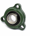 Heavy Duty 1 Inch Shaft 3 Bolt Flange Bearing Unit With High Strength Insert Mounting Designed For SBFCT20516G And SBTRD20516G Compatible Models, green iron