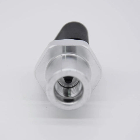Close-up of air conditioning pressure transducer switch sensor for Audi and VW fits A3 A4 A5 A6 A7 A8 Q5 R8 RS5 RS7 S3 S6 S8 SQ5 Allroad GTI and 2015 2016 Golf R SportWagen sweet plug and play fix for faulty AC sensor.